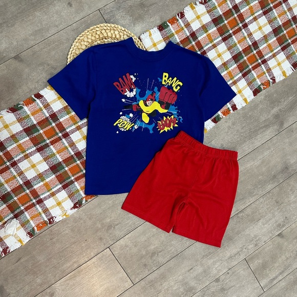 DC Comics Marvel Little Boys Pajamas/ Play Set Shorts & Graphic Tee Size 4/5 - Picture 9 of 15